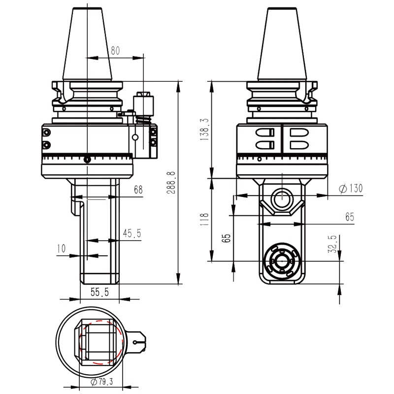 Изображение товара - Головка угловая DK90-BT50-DC16-65