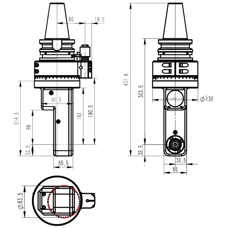 Изображение товара - Головка угловая DK90-BT50-DC16-99