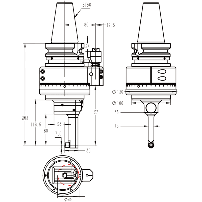 Изображение товара - Головка угловая DK90-BT50-DC5M