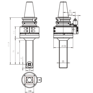 Изображение товара - Головка угловая DK90-BT50-DC8-160