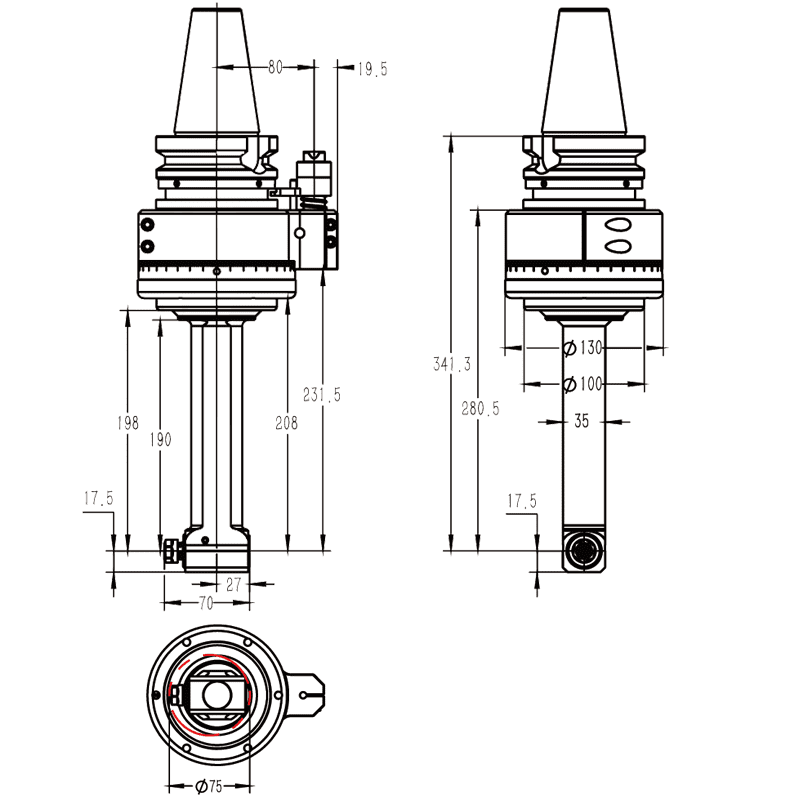 Изображение товара - Головка угловая DK90-BT50-ER11-190