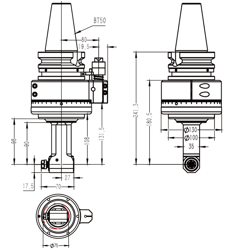 Изображение товара - Головка угловая DK90-BT50-ER11-90