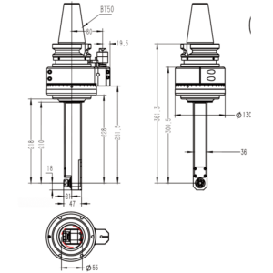 Изображение товара - Головка угловая DK90-BT50-ER11M-210