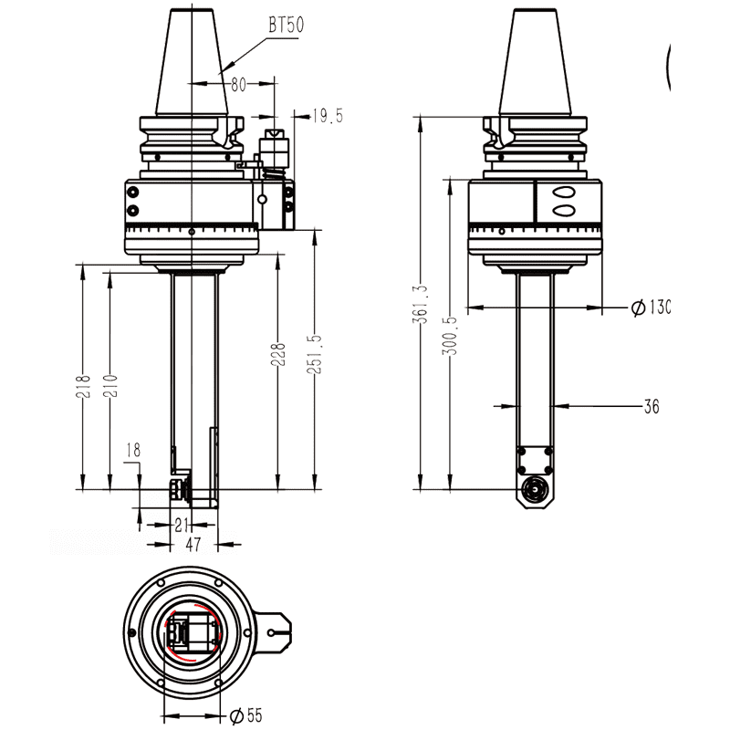 Изображение товара - Головка угловая DK90-BT50-ER11M-210