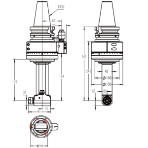 Изображение товара - Головка угловая DK90-BT50-ER16-160