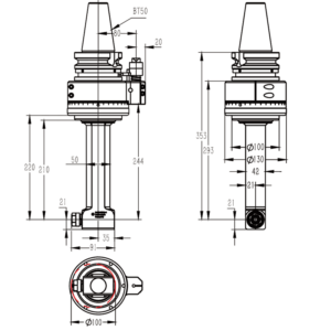 Изображение товара - Головка угловая DK90-BT50-ER16-210
