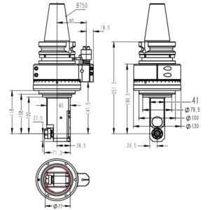 Изображение товара - Головка угловая DK90-BT50-ER16M-100