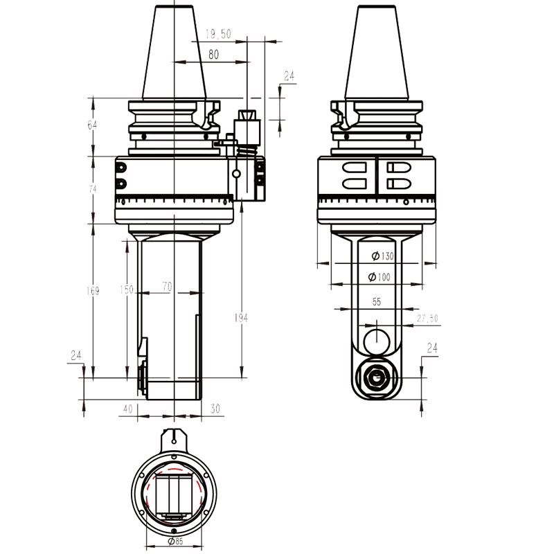 Изображение товара - Головка угловая DK90-BT50-ER20M-150