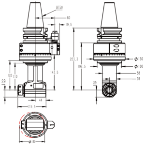 Изображение товара - Головка угловая DK90-BT50-ER25-110