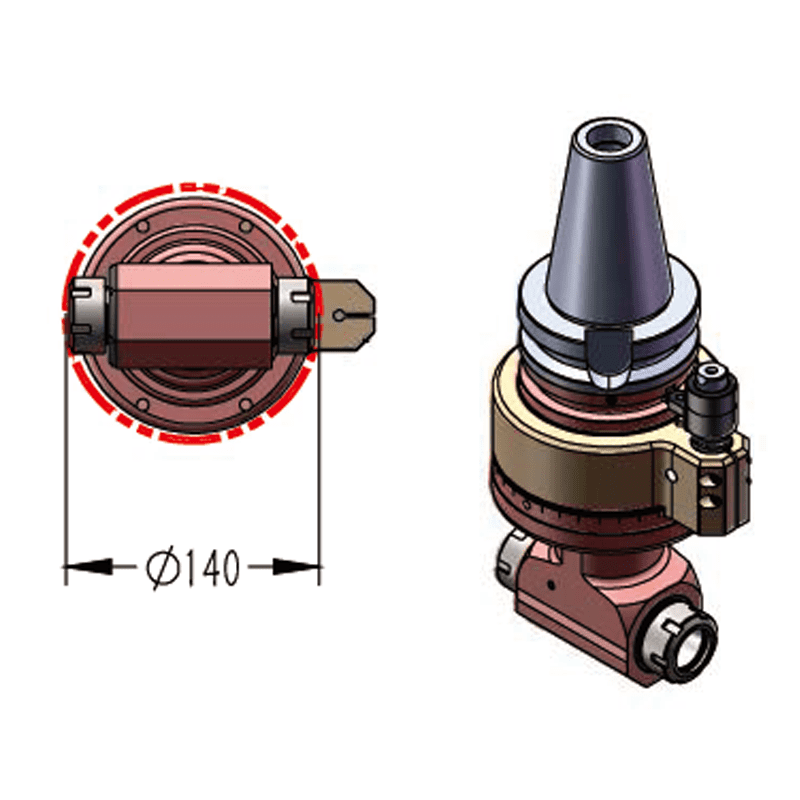 Изображение товара - Головка угловая двусторонняя DK90-BT50-ER25-2X