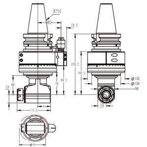 Изображение товара - Головка угловая DK90-BT50-ER25-66
