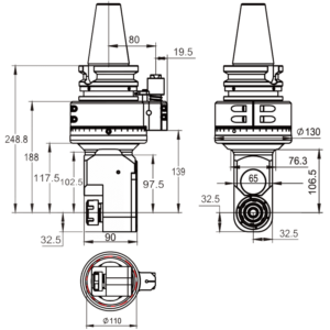 Изображение товара - Головка угловая DK90-BT50-ER25M-100