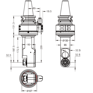 Изображение товара - Головка угловая DK90-BT50-ER25M-170