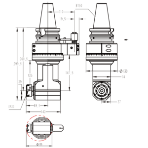 Изображение товара - Головка угловая DK90-BT50-ER32-125