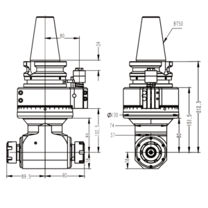 Изображение товара - Головка угловая двусторонняя DK90-BT50-ER32-2X