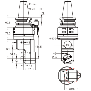 Изображение товара - Головка угловая DK90-BT50-FMB22M