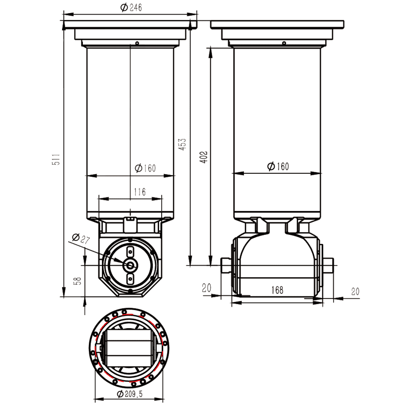 Изображение товара - Головка угловая двусторонняя DK90-BT50-FMB27-2X
