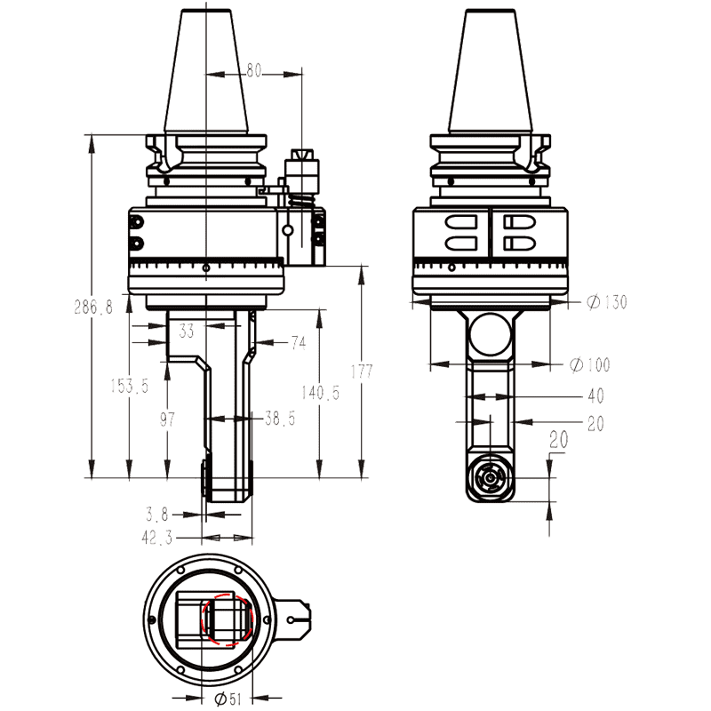Изображение товара - Головка угловая DK90-BT50-PER16
