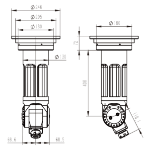 Изображение товара - Головка угловая DK90-BT50-YW20-400 FLANGE LINK