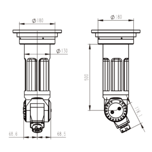 Изображение товара - Головка угловая DK90-BT50-YW20-500 FLANGE LINK