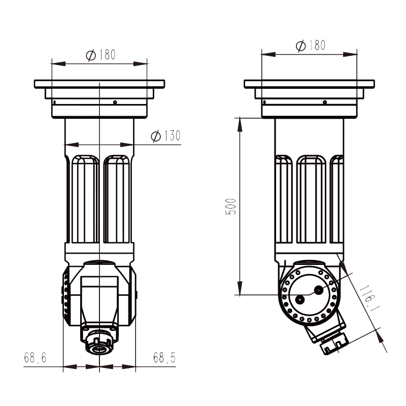 Изображение товара - Головка угловая DK90-BT50-YW20-500 FLANGE LINK