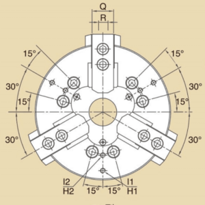 Изображение товара - EL-06/A2-5, Патрон 3-х кул., гидравлический (M55×2P)