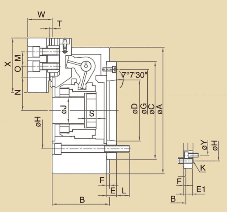 Изображение товара - EL-06/A2-5, Патрон 3-х кул., гидравлический (M55×2P)