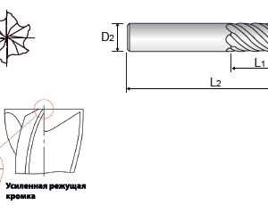 Изображение товара Фреза концевая Alpha-GX 6-ти зубая 12X12X50X100 (G9I63120N)