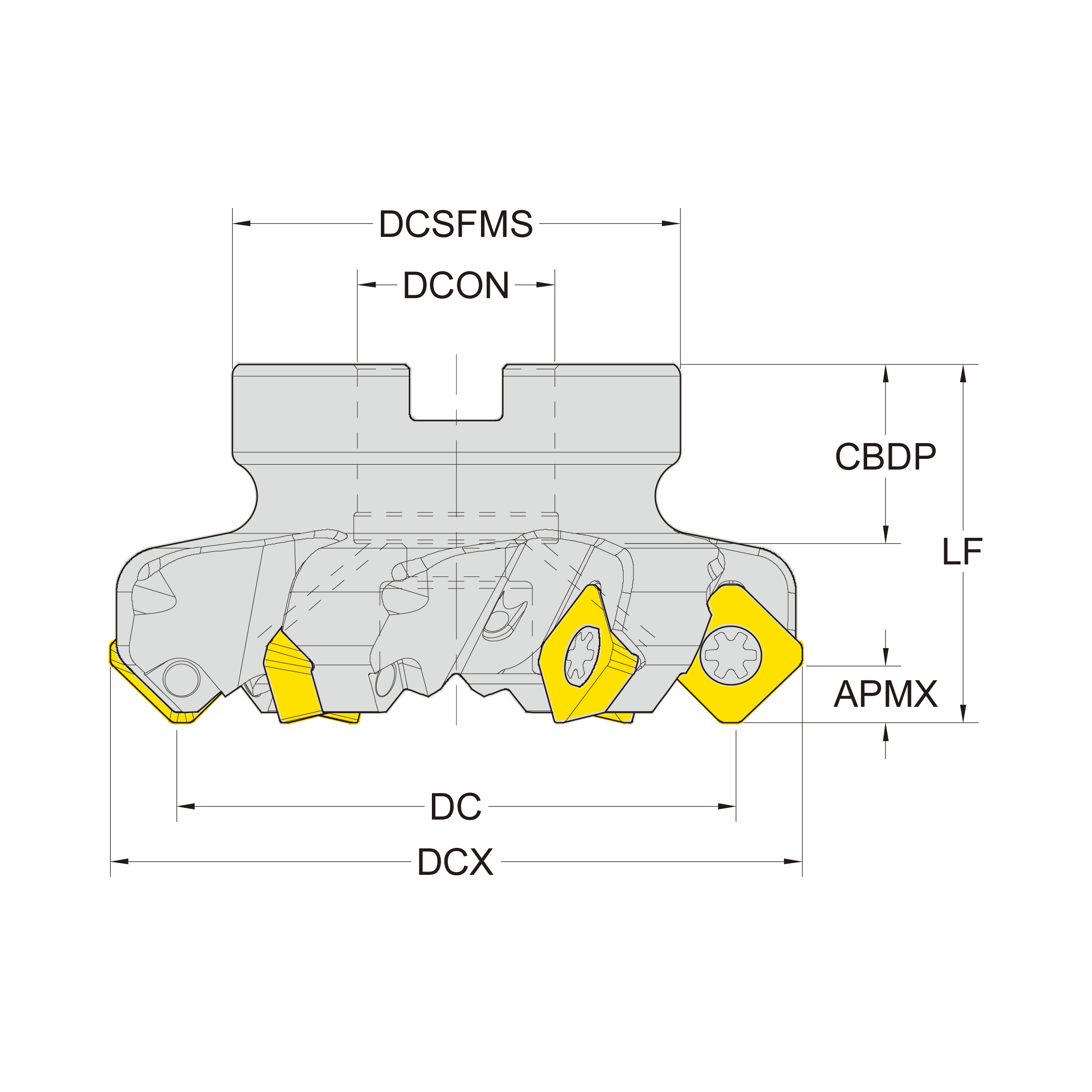 Корпус фрезы со сменными пластинами NC-SE12-D050-A22-Z04-H (NC130031)