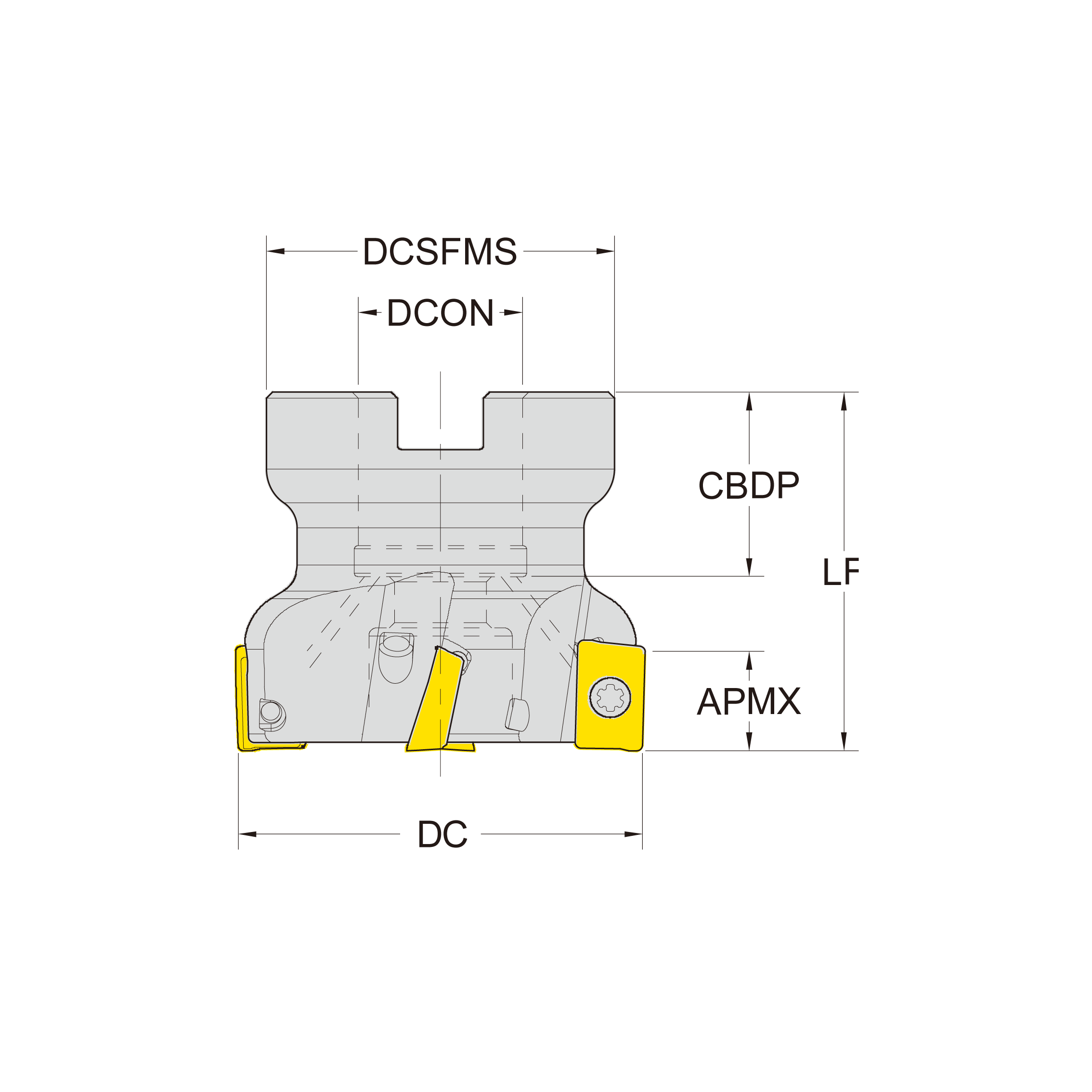 Корпус фрезы со сменными пластинами NC-AP16-D080-A27-Z07-H (NC130016)