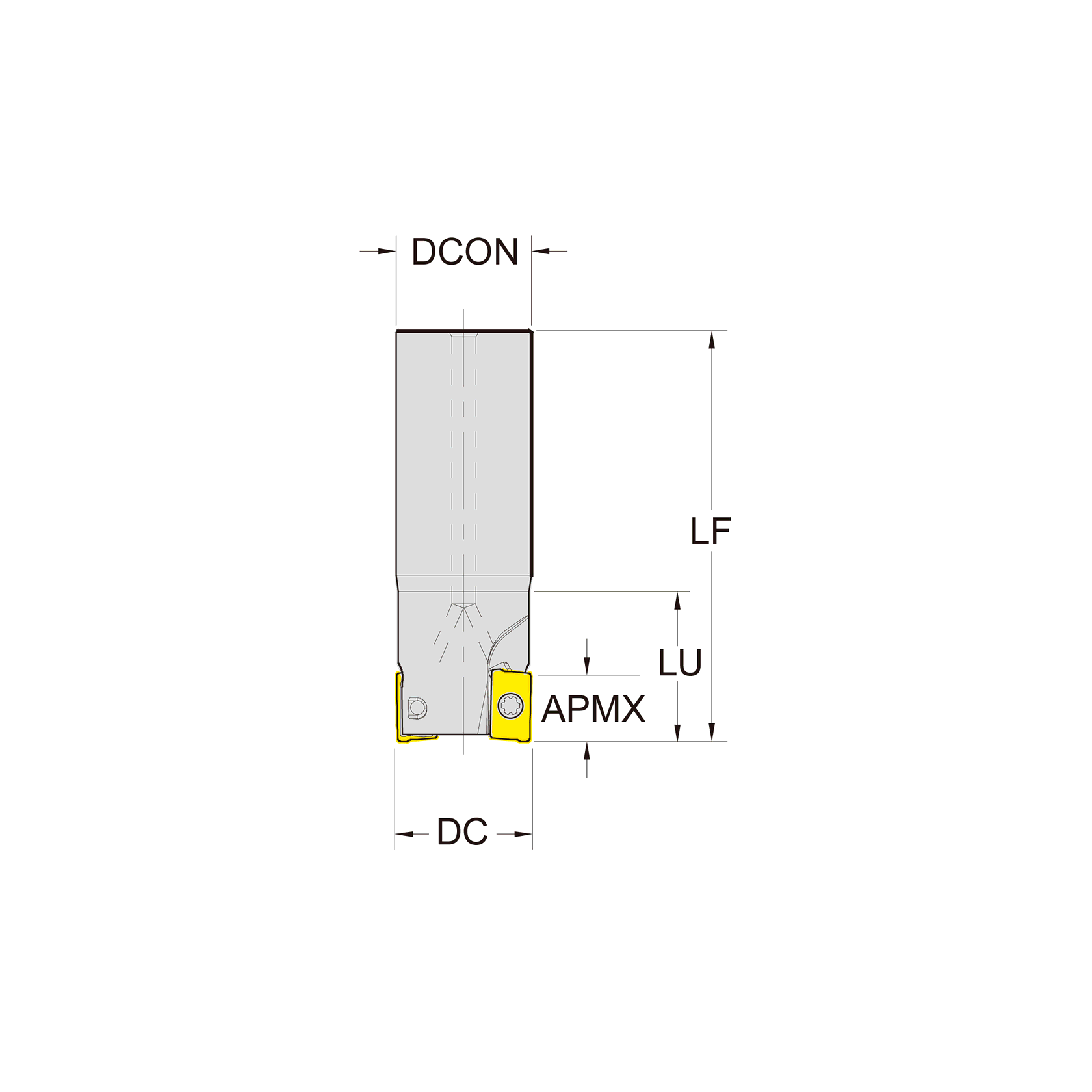 Корпус фрезы со сменными пластинами NC-AP16-D40-C32-L150-Z04 (NC130012)