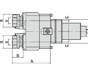 Изображение товара Блок приводной осевой двойной BMT65-ER20-DAEWOO внеш. СОЖ (DW300-DA65-20DY-Z) Evermore