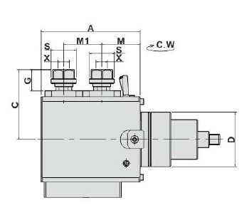 Блок приводной радиальный двойной BMT55-ER20-123-1809 внеш. СОЖ (DW230-DF55-20-2-123) Evermore