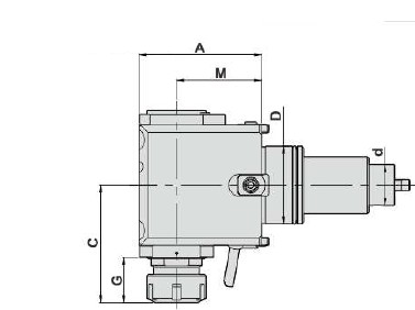 Блок приводной радиальный BMT75-ER40-90-DAEWOO внеш. СОЖ (DW350-DF75-40-90-Z) Evermore